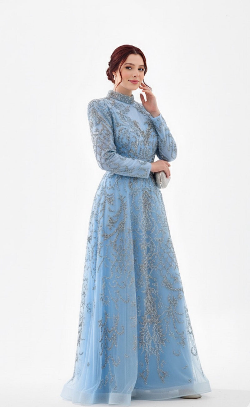 BLY Bella Special Occasion Plus Size Gown Baby Blue 18