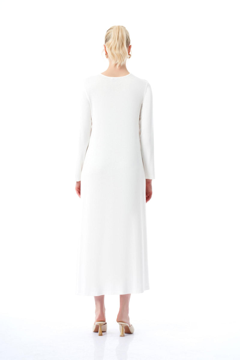 dress with inner long sleeve ZMS Long Sleeve Inner Dress Beige 1