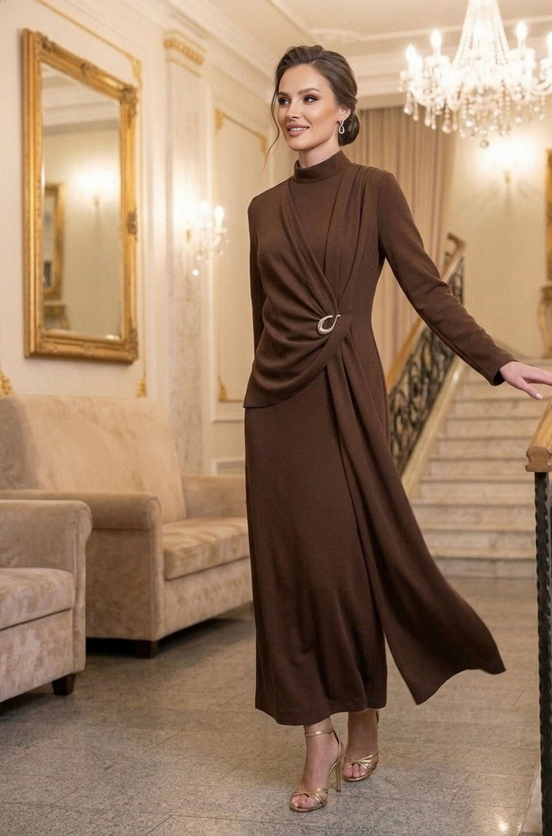MTX Veloria Special Occasion Dress Brown 3
