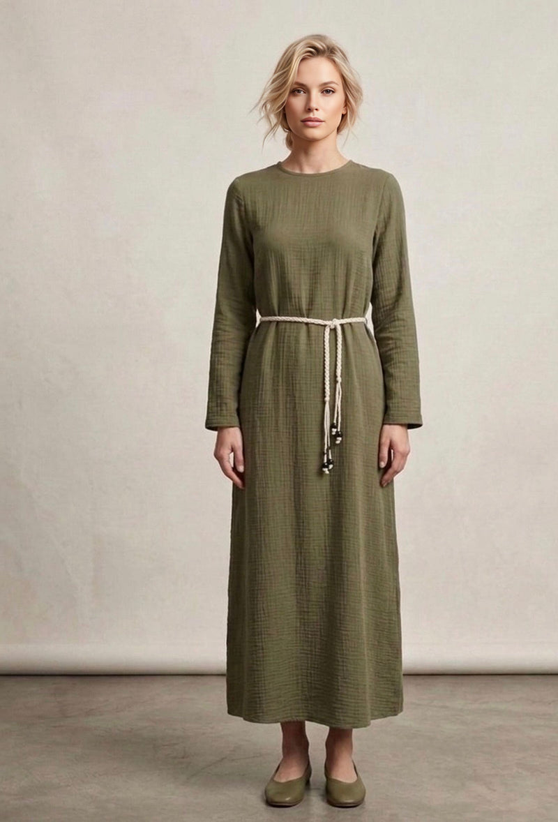 muslin cloth dress All Muslin Fabric Dress Khaki