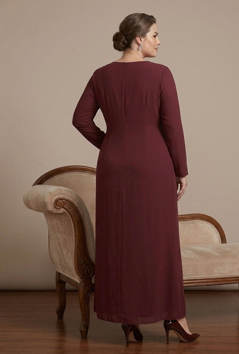 formal burgundy plus size dress KN Elmira Occasion – Moda Natty 23