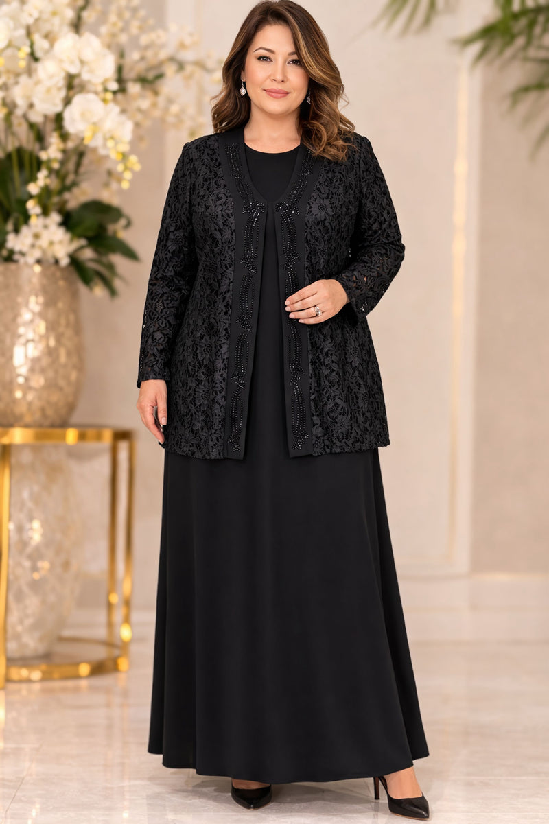 HSN Plus Size Lace Jacket Set Black Moda Natty HSN Plus Size Lace Jacket Set Black Moda Natty