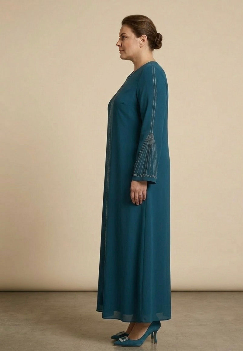 petrol green dress HSN Plus Size Chiffon-Stone 10 Ladies dresses