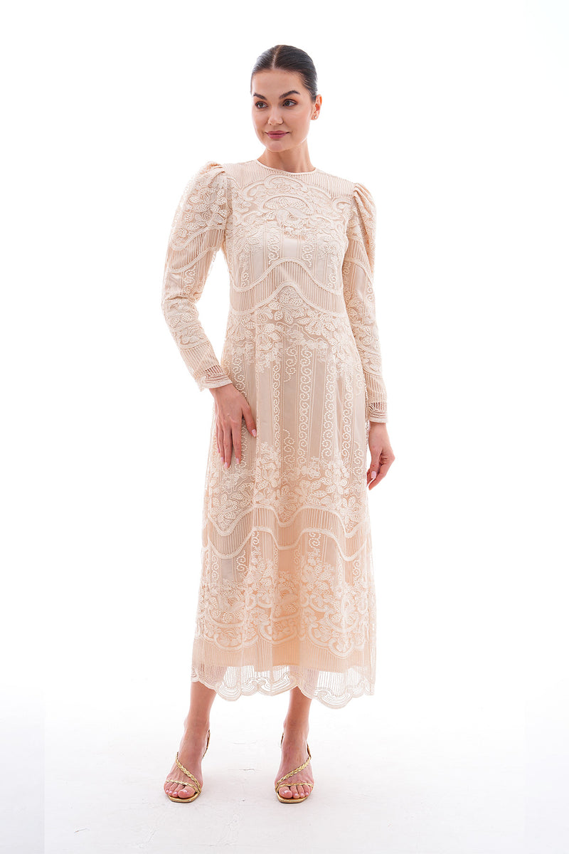 SC Teresa Lace Dress Cream Moda Natty SC Teresa Lace Dress Cream Moda Natty