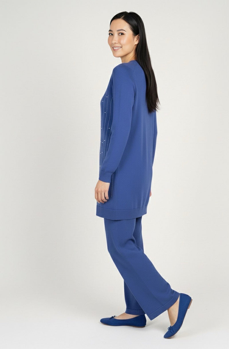 GST Ava Mercerized Knitted Set Sax Blue – Moda Natty