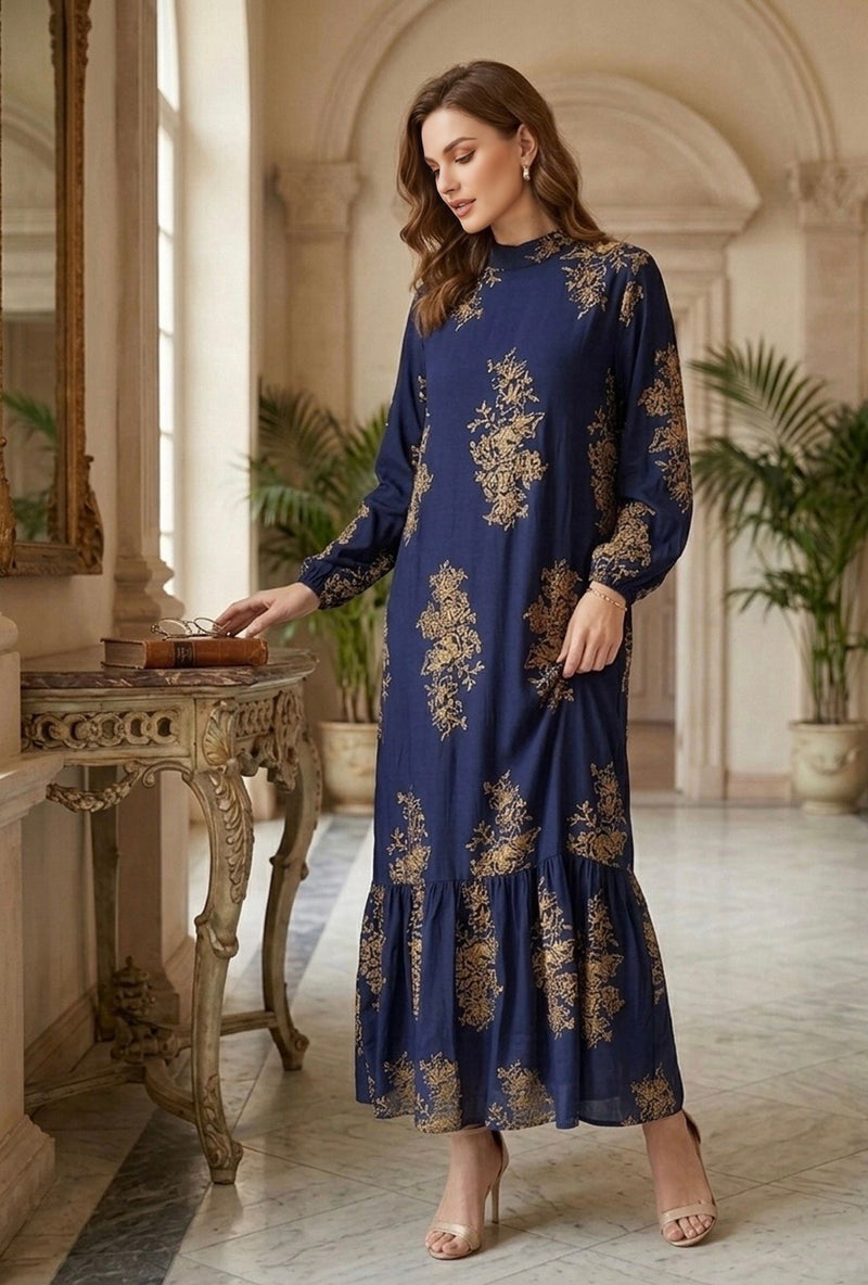PLL Mira Viscose Dress Navy Blue 22