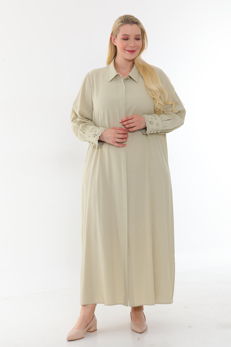 VV Muslin Fabric Dress Musty Green VV Muslin Fabric Dress Musty Green