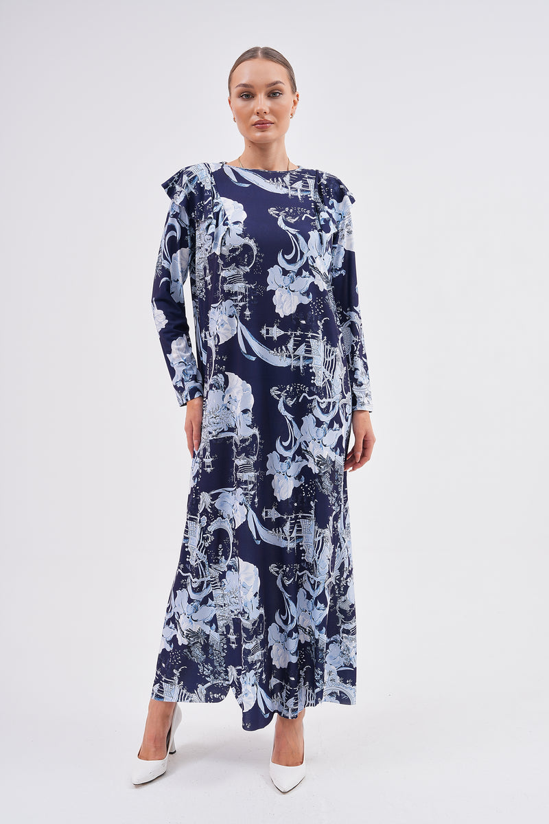 N&T Japanese Summer Dress Navy Blue – Moda Natty