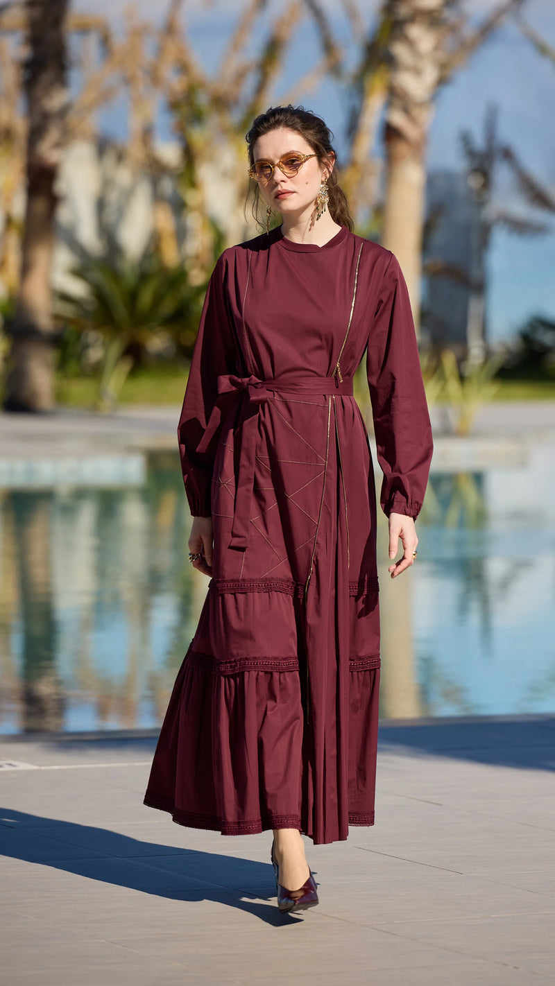 open lace back dress Noelia Textured Jersey Open Back Maxi Dress in Fiery Red