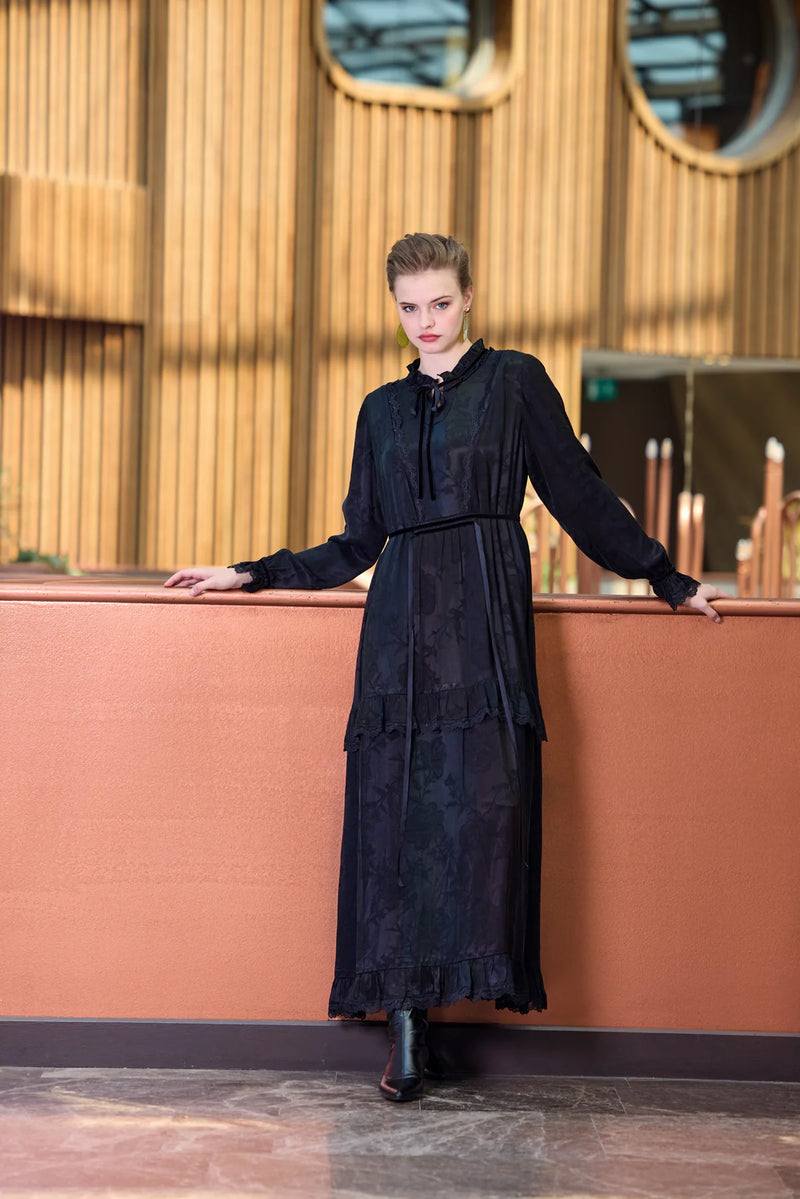 MissWhence Silk Rainbow Dress Black 6 MissWhence Silk Rainbow Dress Black 6