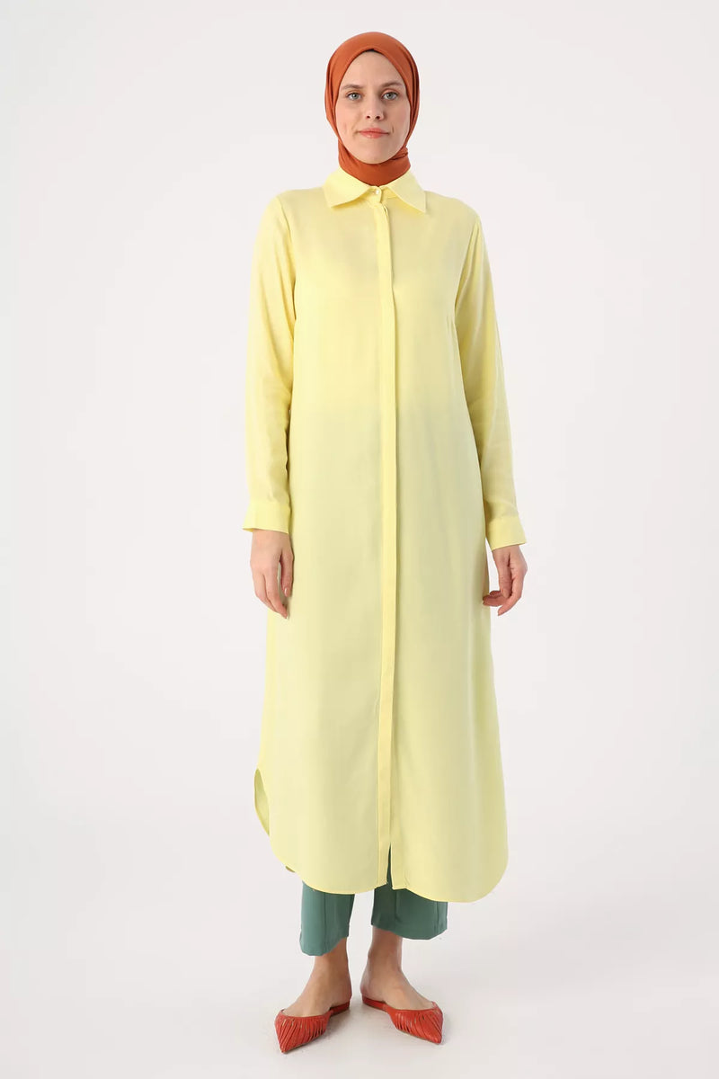 bright yellow shirt dress Johnson Yellow Midi Shirt Dress Shollyjaay
