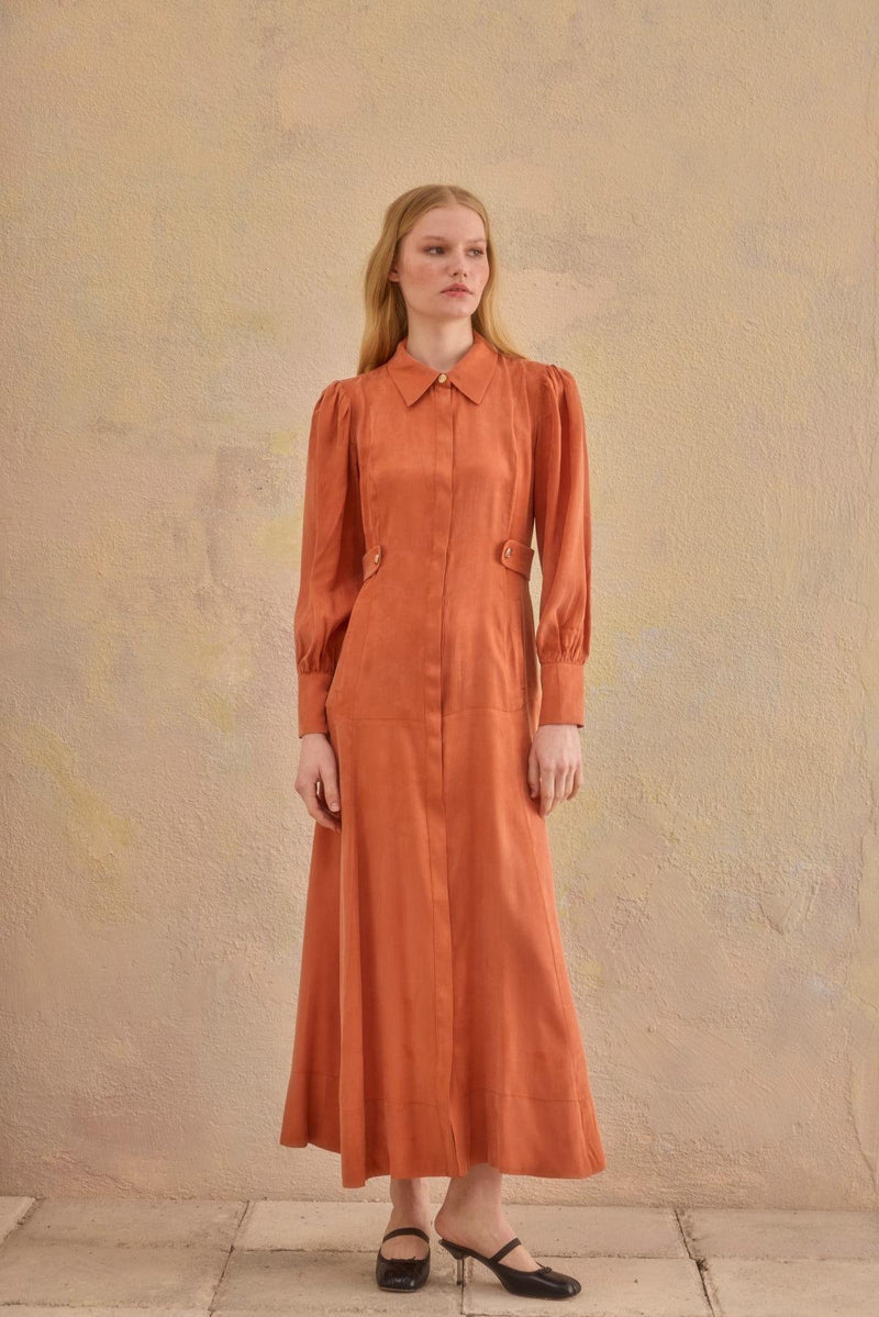 apricot silk dress Maddie Dress in Apricot Crush Satin 26W