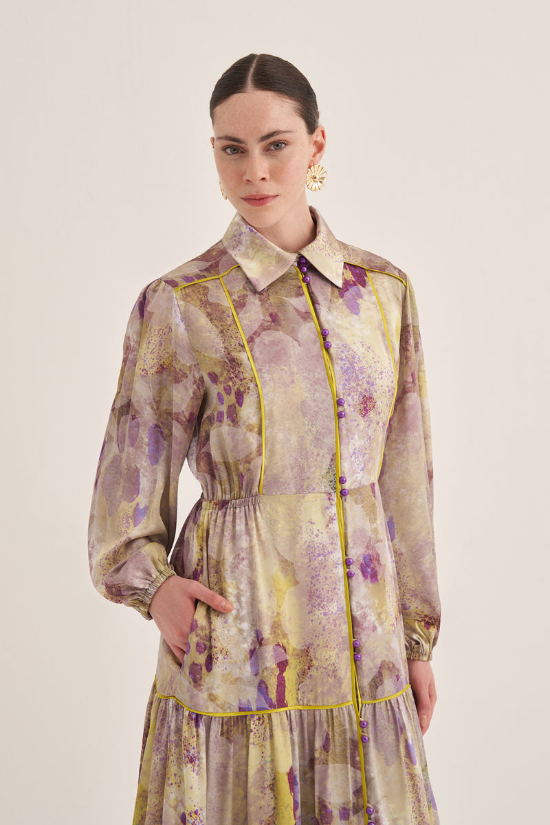 oil on silk dress Satin dress