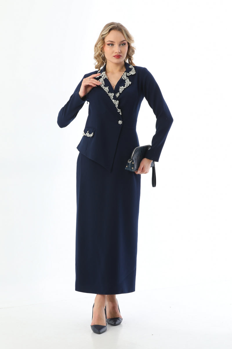 T&Y Jacket Special Occasion Dress Navy Blue - Main Image