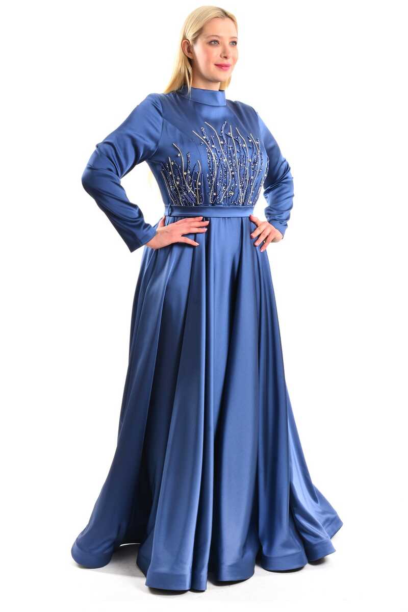 modanisa navy blue dress Modanisa PLUS SIZE - Maxi dress - blue