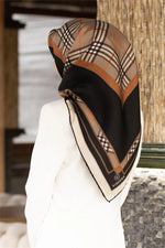 Vissona 50781 Printed Silk Scarf Tan