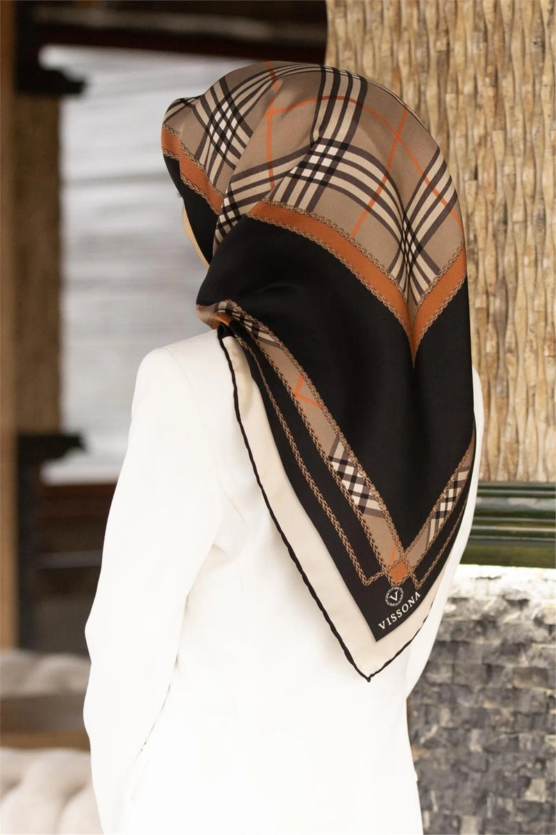 Vissona 50781 Printed Silk Scarf Red
