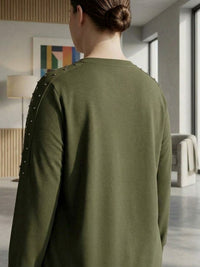 SR Pearl Embellished Plus Tunic Khaki