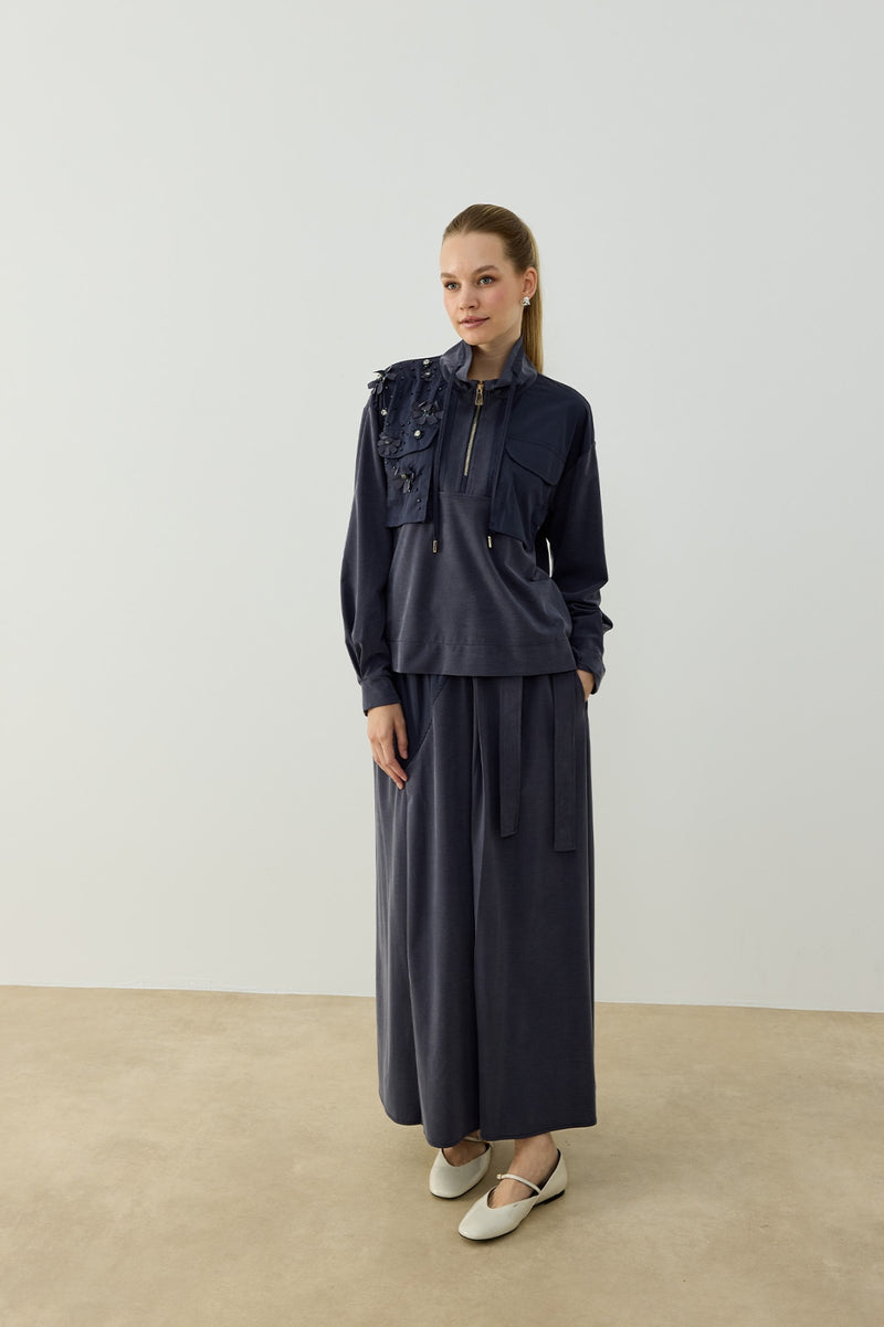 HLY Hazel Skirt Set Navy Blue