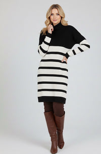 SFG Striped Knitted Tunic Black