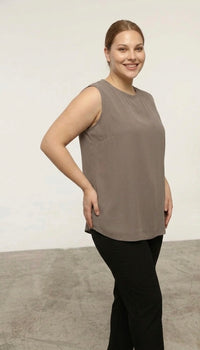 SR Chiffon Sleeveless Inner Tunic Mink