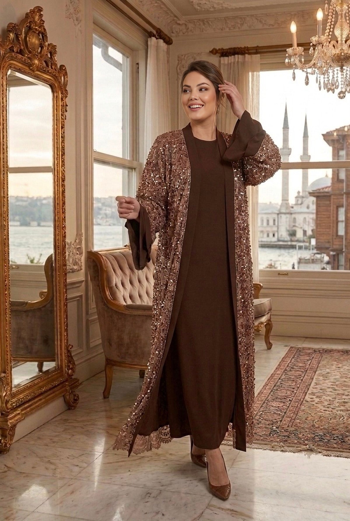 MTX Alicia Special Occasion Dress Brown