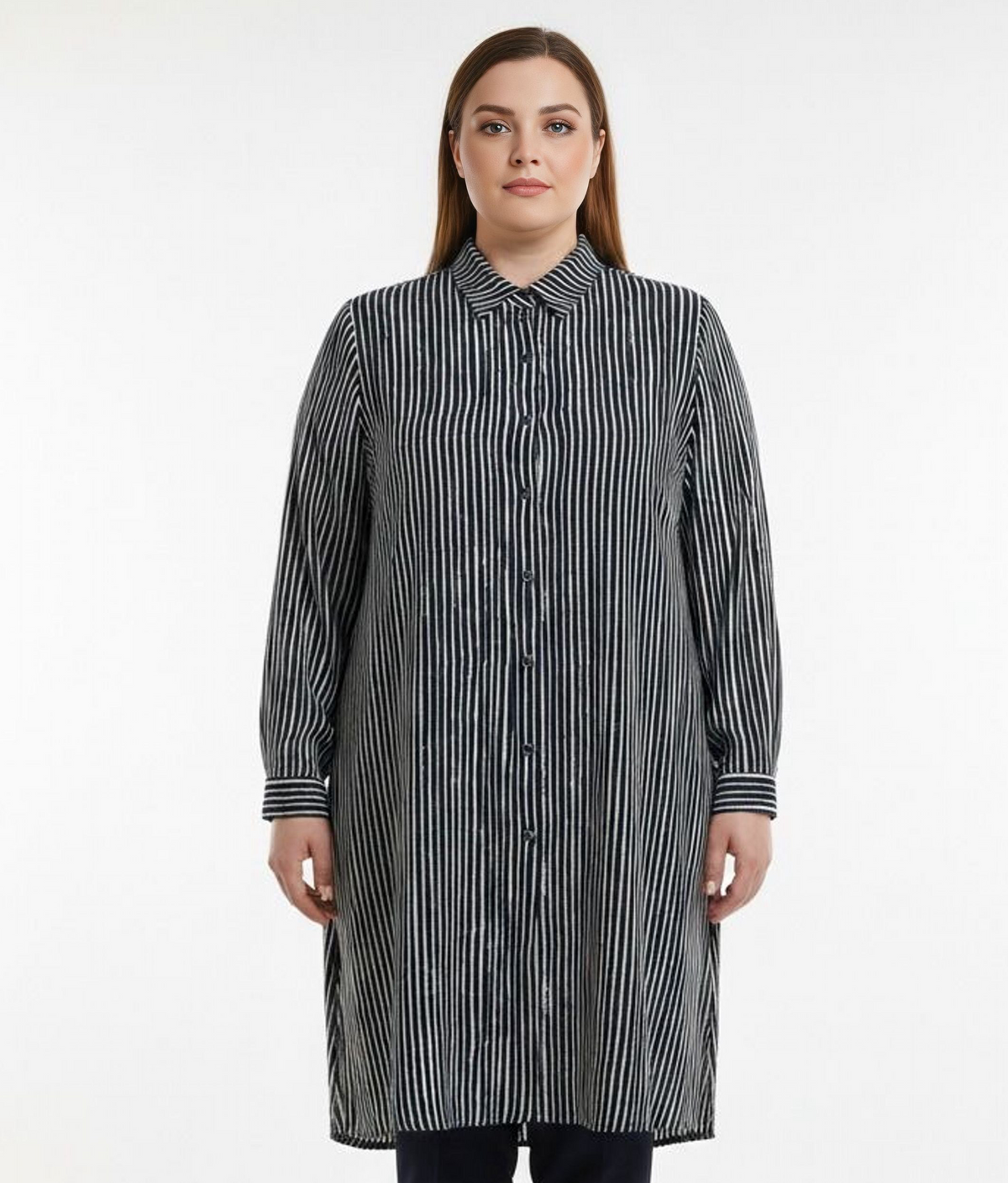 HSN Ebrar Striped Tunic Navy Blue
