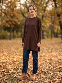 AFL Lucia Knitted Winter Tunic Brown