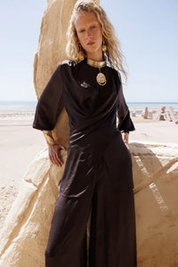 GHISA Cross Front Style Set Brown