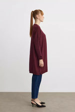 MRW Brooch Knitted Tunic Burgundy