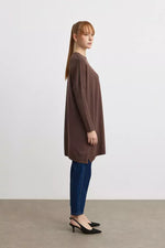 MRW Brooch Knitted Tunic Brown