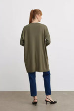 MRW Brooch Knitted Tunic Khaki