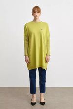 MRW Brooch Knitted Tunic Yellow