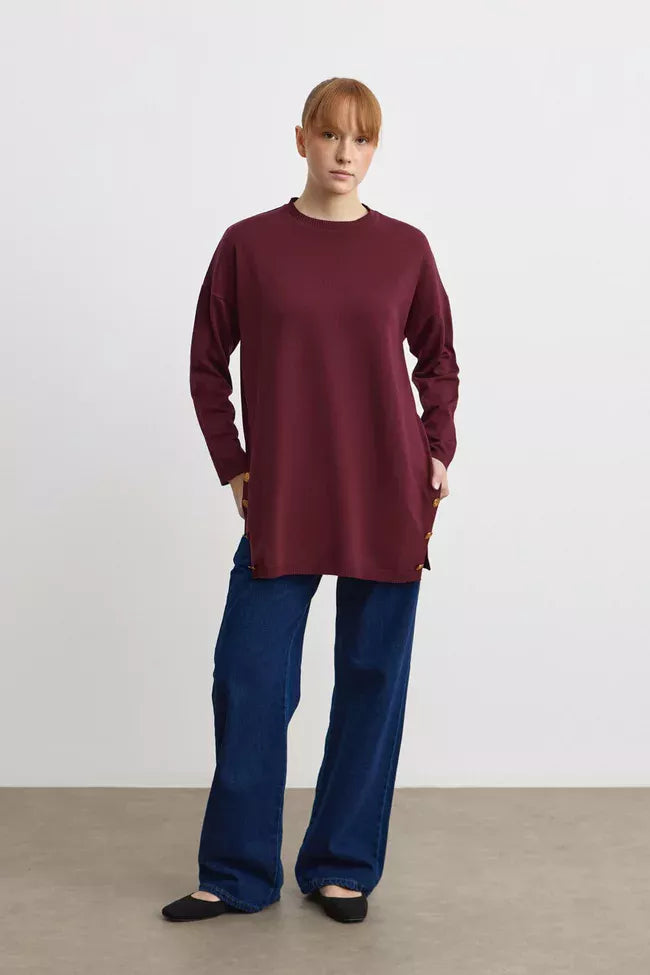 MRW Side Skew Tunic Burgundy