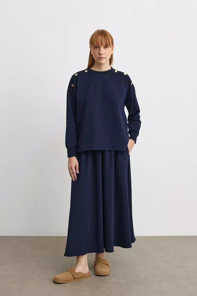 MRW Shoulder Button Dtld Set Navy Blue