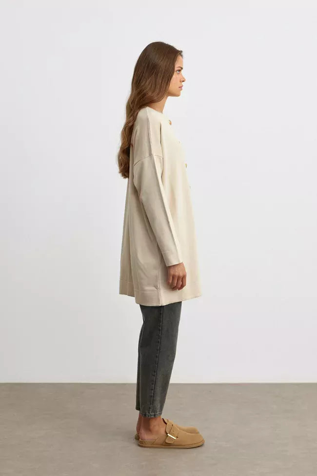 MRW Button Down Cardigan Beige