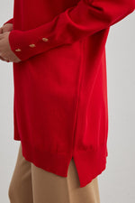 MRW Arm Button Dtld Tunic Red