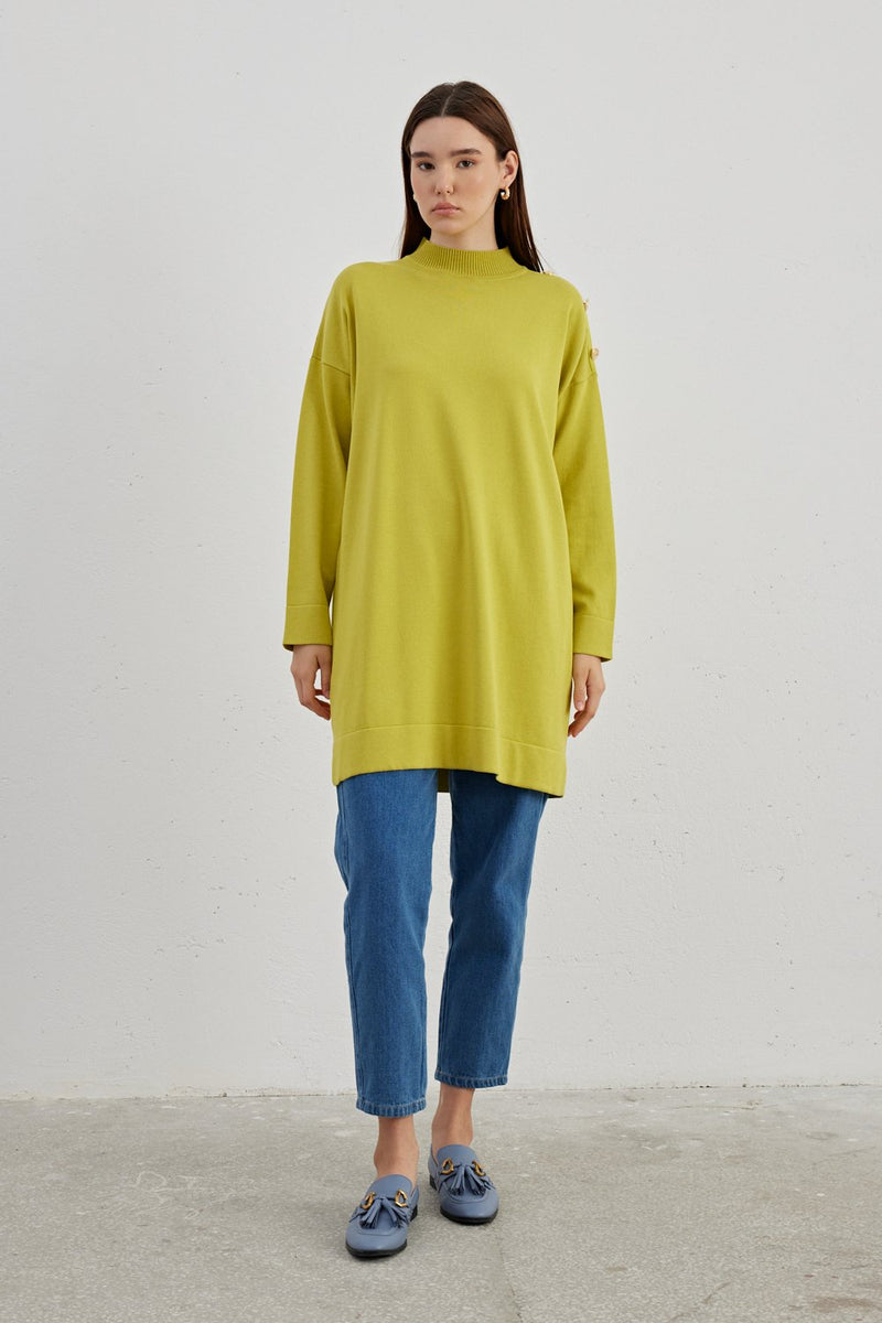 MRW Shoulder Button Dtld Tunic Yellow