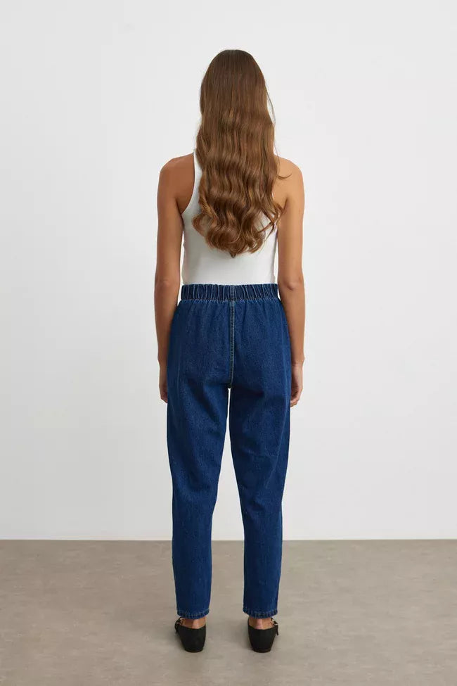 MRW Size Button Jeans Navy Blue