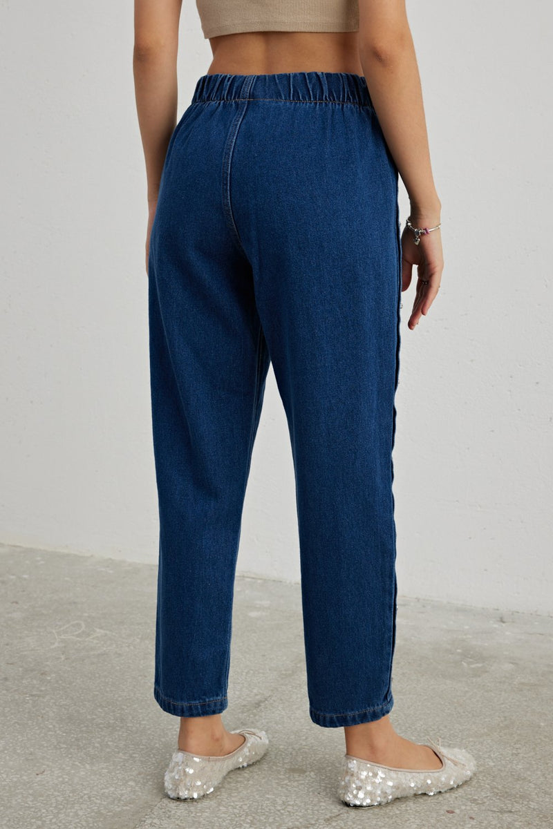 MRW Side Pearl Jeans Navy Blue
