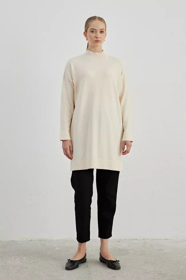 MRW Half Turtleneck Tunic Ecru