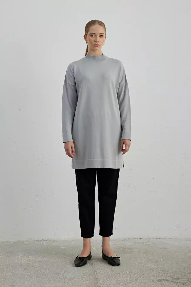 MRW Half Turtleneck Tunic Gray