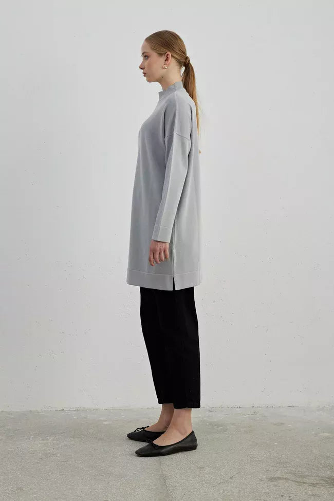 MRW Half Turtleneck Tunic Gray