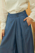 NW Tencel Soft Wide Denim Pants Dark Blue