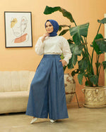 NW Tencel Soft Wide Denim Pants Dark Blue