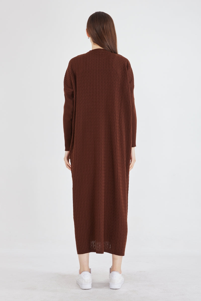 AFL Hima Knitted Dress Dark Brown