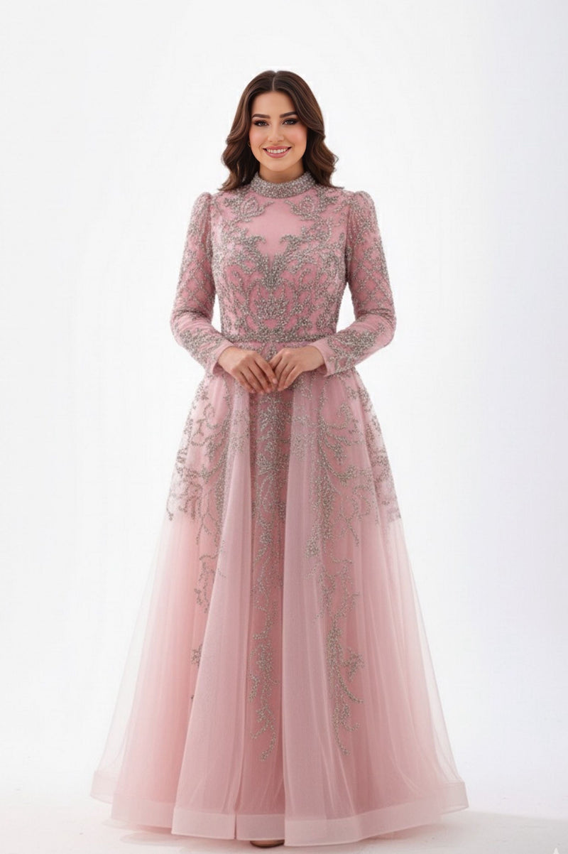 BLY Bella Special Occasion Plus Size Gown Powder