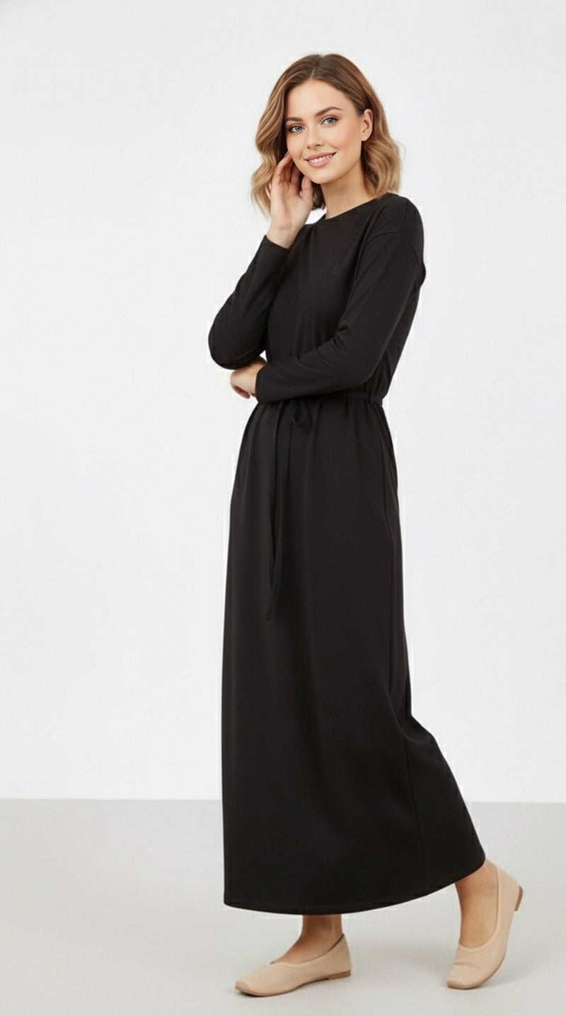 SLVR Latife Cotton Dress Black
