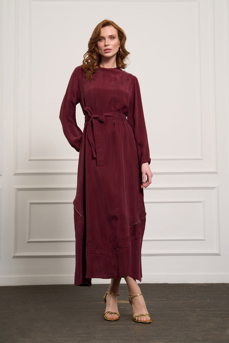 MissWhence 37800 Silk Dress Burgundy