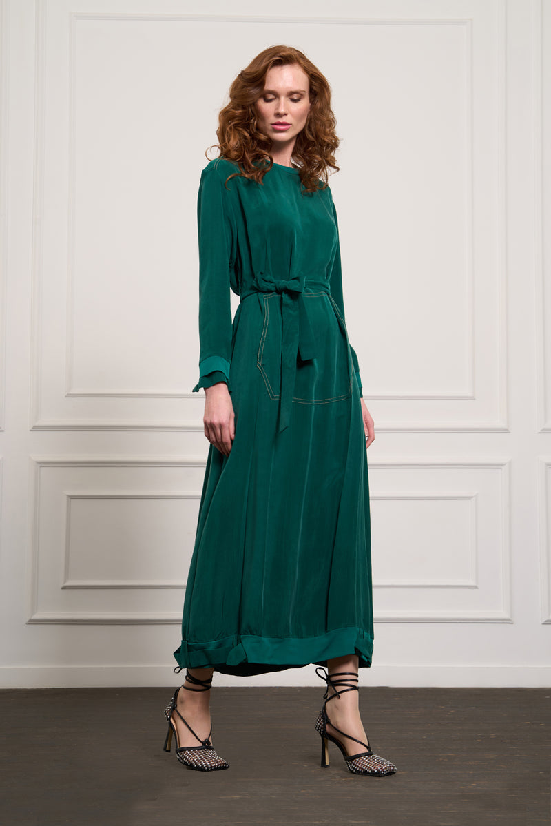 MissWhence 37838 Silk Dress Green